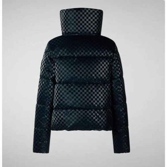 Save The Duck Alas Damy19 Black Checkered Quilted Puffer Women's NWT! Sz 2/M - Picture 6 of 16